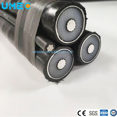 Superficial XLPE PVC Condutor de Alumínio Isolado 4X16 4X25 4X35 4X50 mm2 4 Núcleos Cabo ABC Aéreo de Baixa Tensão